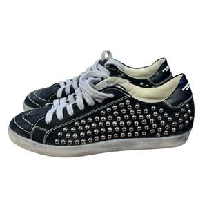 Primabase Black Suede Stud Sneaker Black Low Tops Size 6